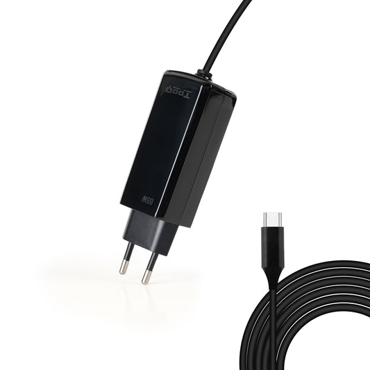 TooQ USB-C PD 65W Black Charger (TQLC-USBCGAN65PD-C)