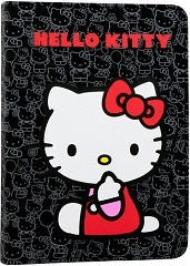 Funda universal para ereader de 6' hello kitty totalmente adaptable dispone de un bolsillo interior para guardar documentos o tarjetas color negro