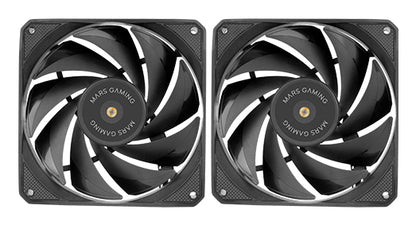 Ventilador Mars Gaming PWM 120mm Negro Kit 2 (MFNCLX2)