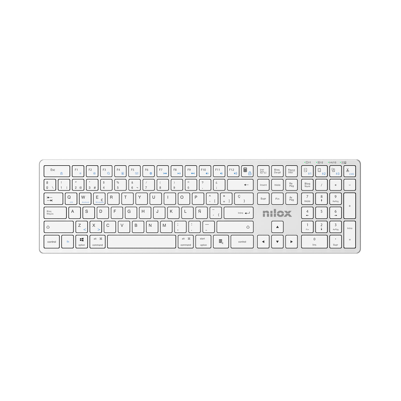 NILOX QWERTY Bluetooth Keyboard White (NXKBW01S)