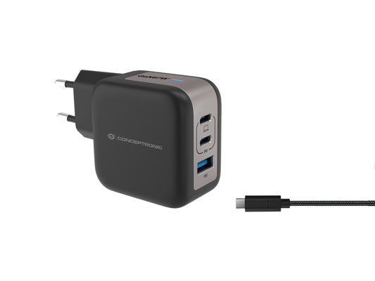CONCEPTRONIC USB-A/C 67W Black Charger (ALTHEA17B)