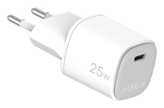 CELLY 25W 1USB-C Wall Charger White (UPTC1USBC25WWH)