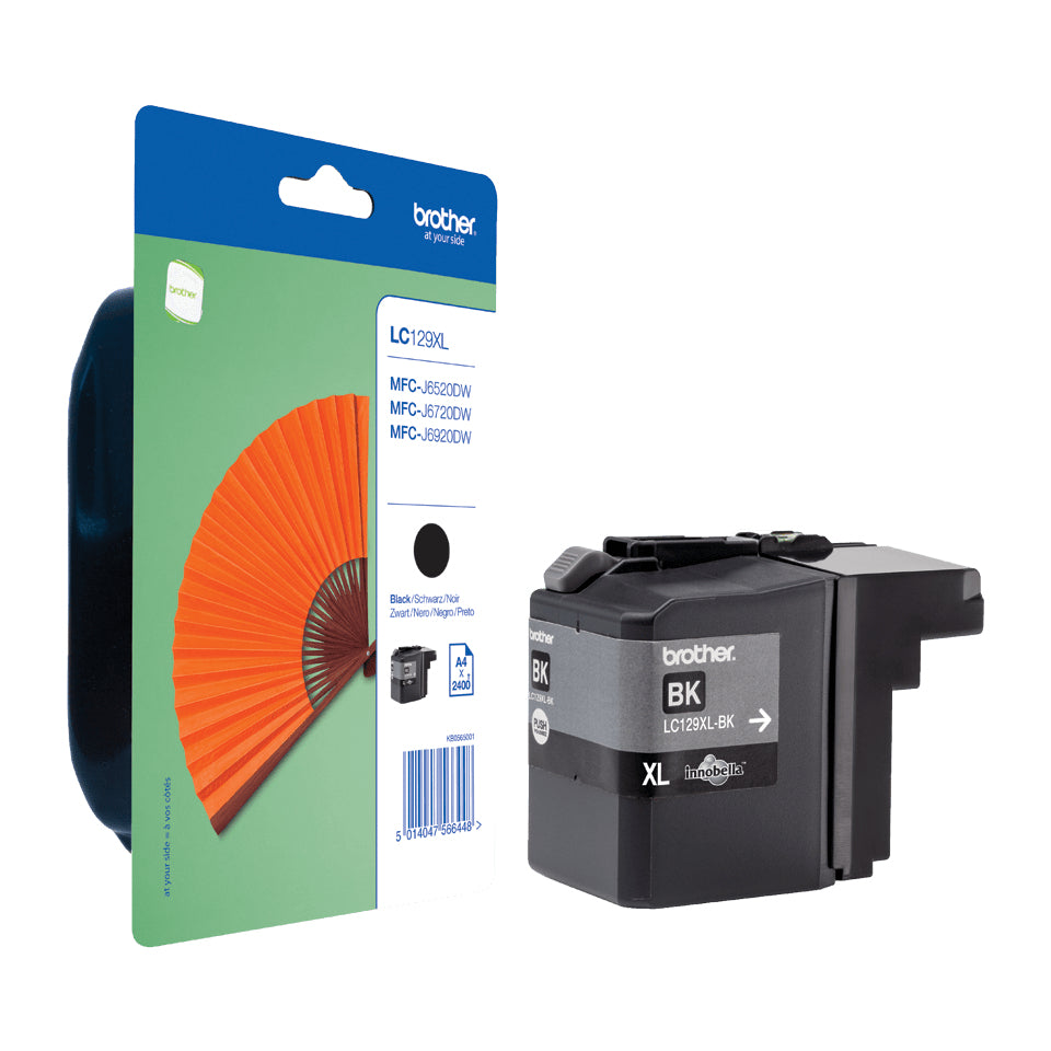 Brother LC129XL Black Original Ink Cartridge - LC129XLBKBP. 2,400 Pages