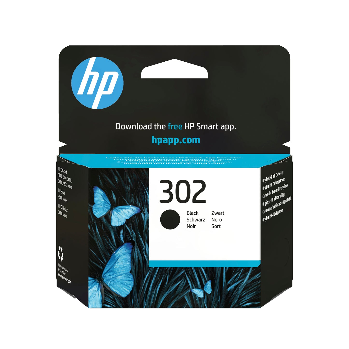 HP 302 Negro Cartucho de Tinta Original - F6U66AE. 190 Paginas