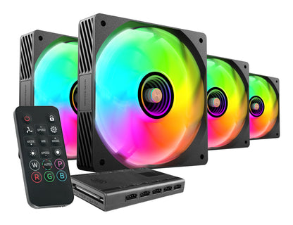 Kit Mars Gaming 4 Ventiladores ARGB+Hub ARGB (MFSI4KIT)
