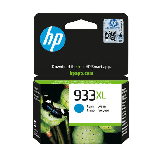 HP 933XL Cyan Original Ink Cartridge - CN054AE. 825 Pages
