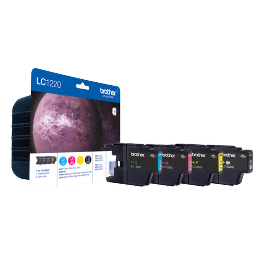 BROTHER Ink Black/Tri-Color Pack (LC1220VALBP)