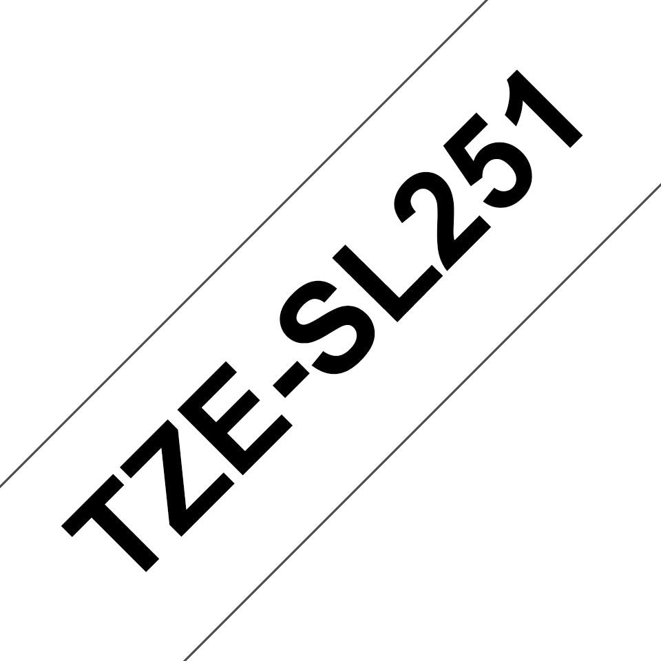 BROTHER 24mm 8m Black on White Tape (TZE-SL251)