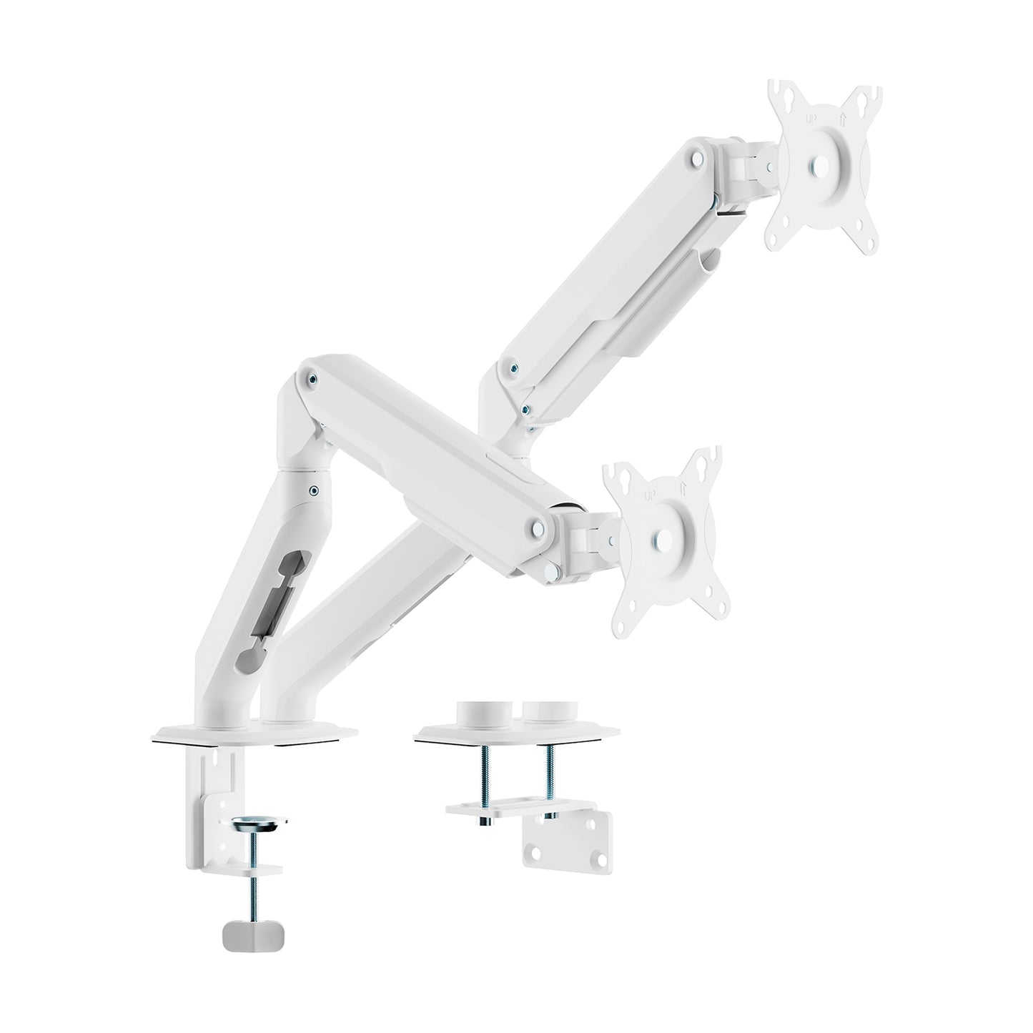 AISENS 17" - 32" TV/MONITOR DESK MOUNT, 2 SWIVEL/TILT ARMS, UP TO 9KG, WHITE