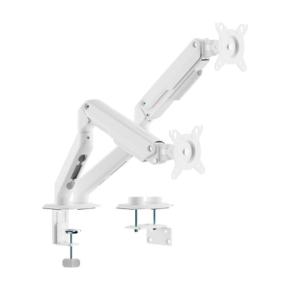 AISENS 17" - 32" TV/MONITOR DESK MOUNT, 2 SWIVEL/TILT ARMS, UP TO 9KG, WHITE