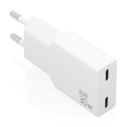 Cargador Pared AISENS GaN 30W 2USB-C Blanco (A110-1003)