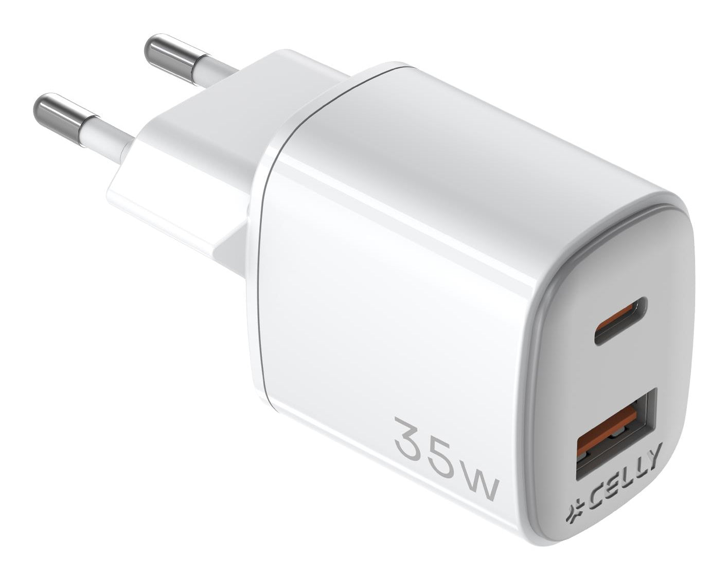 Cargador CELLY USB-A USB-C 35W Blanco (UPTC1USB1USBC35)