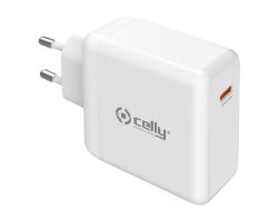 Cargador de Pared CELLY 65W 1xUSB Blanco (TC1C65WGANWH)