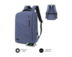 Mochila SUBBLIM City 15.6" USB Azul (SUB-BP-2BL2001)