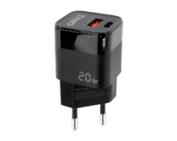Cargador Pared TooQ 20W 1USB 1USB-C Negro (TQWC-QCPD20)