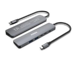 Docking NILOX Slim USB-C 6 en 1 Gris