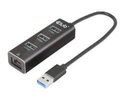 Hub Club 3D USB-A a 3xUSB-A +RJ45 1G Negro (CSV-1430A)