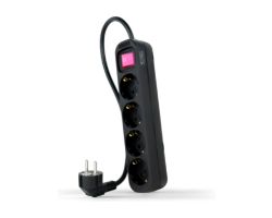 Regleta Nanocable 4xSchuko Interruptor (10.37.0004-BK)