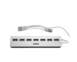 Hub NILOX USB 2.0 a 7xUSB 2.0 Aluminio Gris (NXHU7ALU2)