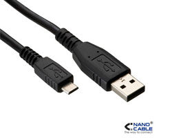 Nanocable USB-A/M a mUSB-B/M 0.8m Negro (10.01.0500)