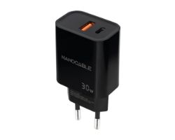 Cargador Pared Nanocable USB-A/C 30W Negro (10.10.2012)