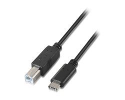 Cable AISENS USB-C/M a USB-B/M 2m Negro (A107-0054)