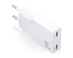 Cargador Pared AISENS USB-C 30W Blanco(ASCH-30W2P048-W)