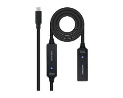 Nanocable USB-C M/H Cable 10m Negro (10.01.1312)