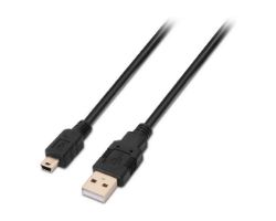 Cable USB-A 2.0/M a Mini USB/M 0.5m Negro (A101-0023)