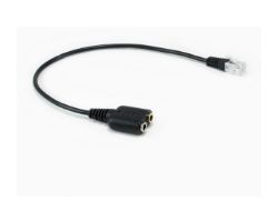 Cable EQUIP 1xRJ9/M a 2x3.5mm/H 0.25m Negro (EQ147944)