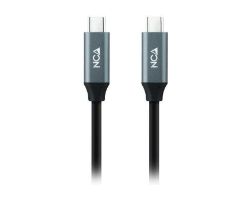 Nanocable USB-C/M a USB-C/M 3m Gris/Negro (10.01.4303)