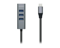 Hub AISENS USB-C 3.0 a 4xUSB-A 3.0 Gris (A109-0508)