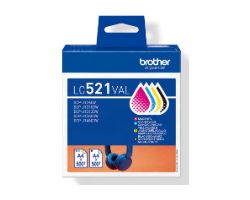 Tinta BROTHER Negro/Cian/Magenta/Amarillo (LC521VAL)