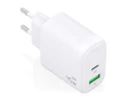 Cargador Pared AISENS 45W USB-A USB-C Blanco(A110-0971)