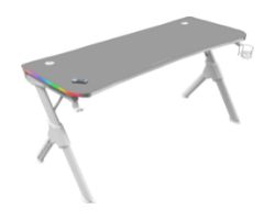 Mesa Mars Gaming 140x75x60cm Gris/Blanca (MGD140RGBW)