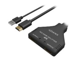 Cable AISENS 2xHDMI/H a HDMI/M+USB/M Negro (A123-0654)