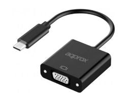 Adaptador Approx USB-C/M a VGA/H 13cm Negro (APPC50)