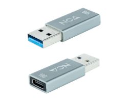 Adaptador Nanocable USB-A/M a USB-C/H Gris (10.02.0013)