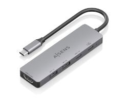 Docking AISENS 5en1 USB-C 4K/60Hz Gris (ASUC-5P028-GR)