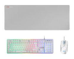 T+Ratón Mars Gaming + Alfombrilla XXL Blanco (MCPXWES)