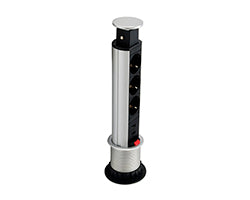 Regleta EQUIP 3 Tomas AC 2xUSB Negra/Plata (EQ333304)