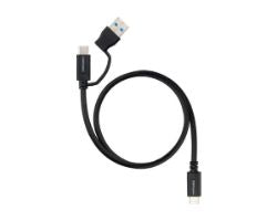 Nanocable USB-C+USB-A/M a USB-C/M 2m (10.01.4802)