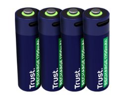 Pilas Recargables Trust AA Azul 4 Unidades (25631)