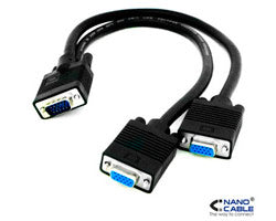 Nanocable 1xVGA/M a 2xVGA/H 45Cm Negro (10.15.2000)