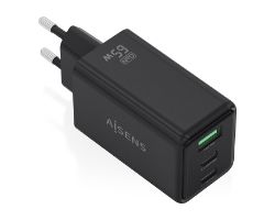 Cargador AISENS 1USB-A 2USB-C Negro (ASCH-65W3P073-BK)