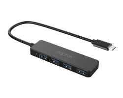 Hub Approx USB-C a 4xUSB-A 3.0 27cm Negro (APPC54)