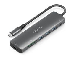 Docking AISENS 7en1 USB-C Gris (ASUC-7P025-GR)