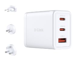 Cargador D-Link GaN PD/QC 65W 1xUSB-A 2xUSB-C (DCP-651)