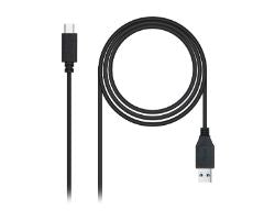 Nanocable USB-A/M a USB-C/M 2m Negro (10.01.4002)