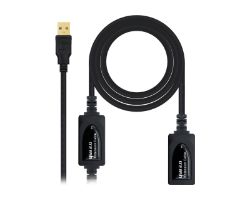 Nanocable USB-A/M a USB-A/H 15m Negro (10.01.0213)